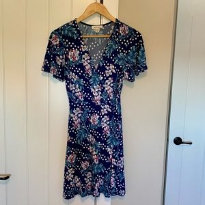 Cute flower wrap dress